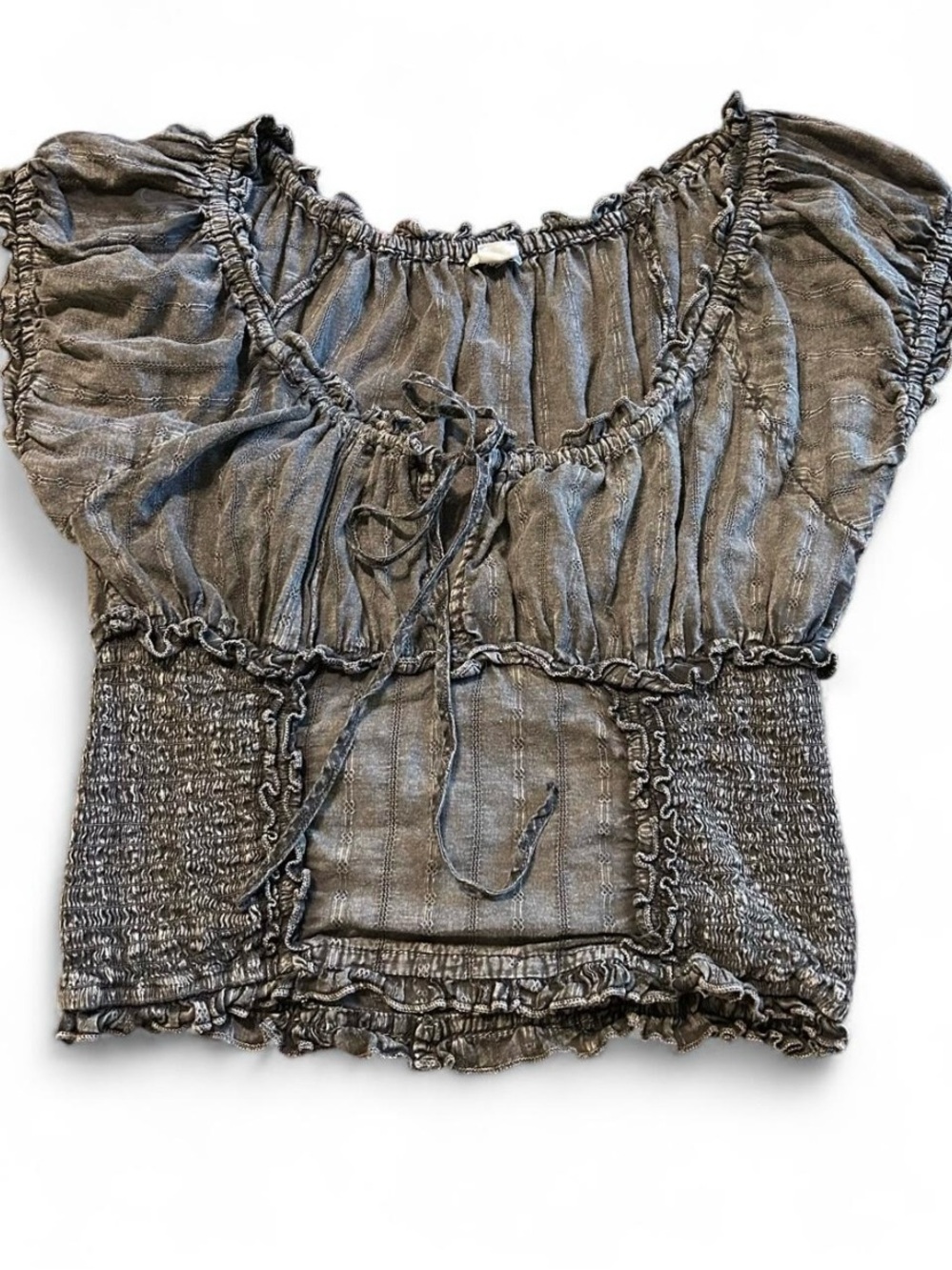 kimchi blue gray cropped milkmaid top